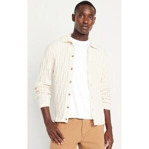 Old Navy Men Cable Knit Button Up Cardigan Sweater‎ XL TALL Grandpa Preppy NEW